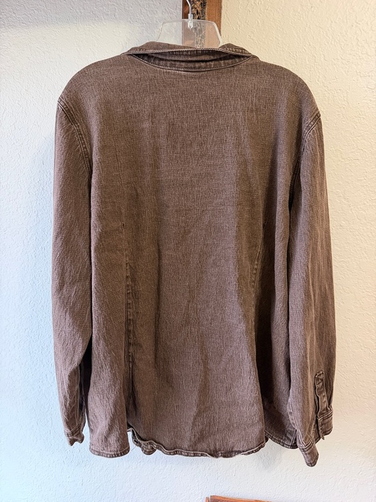 Vintage Brown Denim Jacket Embroidered Paisley floral design - Picture 5 of 6